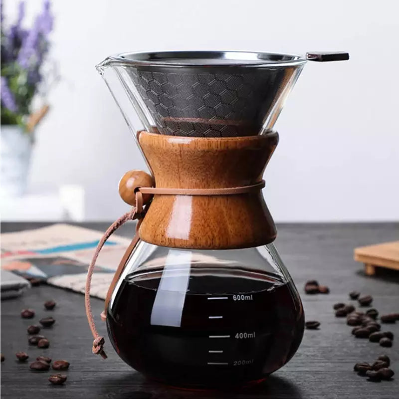 Pour Over Coffee Maker with Permanent Filter (600ml)