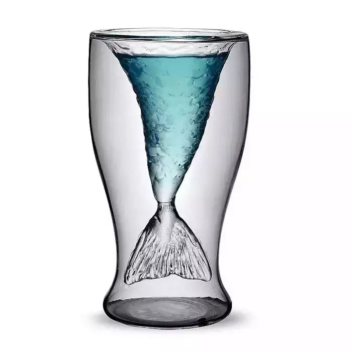 High borosilicate Double wall glass cup - Mermaid Shaped (100ml)