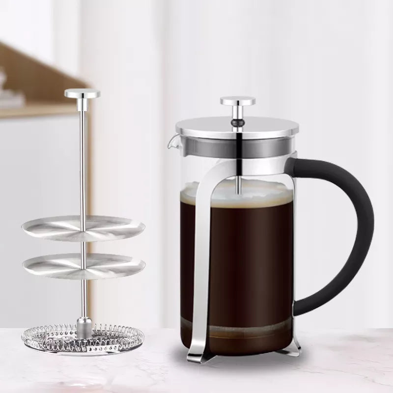ELFP05 Stainless Steel & Glass French Press Coffee Maker- 350ml