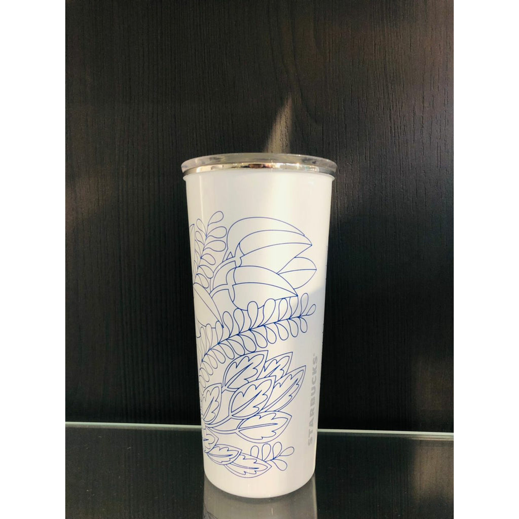 Starbucks Thermal Mug - White with Blue sketch
