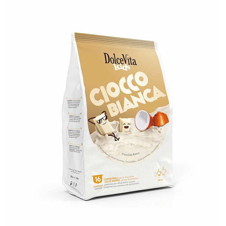 Dolce Vita Kids CIOCCOBIANCA  White Chocolate drink- Dolce Gusto (16 Capsule Pack)