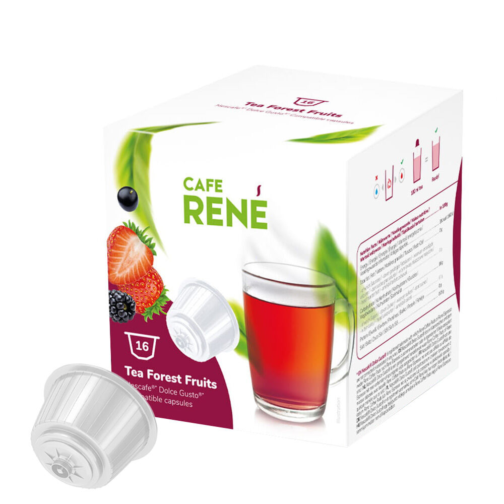 Forest Fruit Tea - Cafe René - Dolce Gusto Compatible Capsules (16 Drinks)