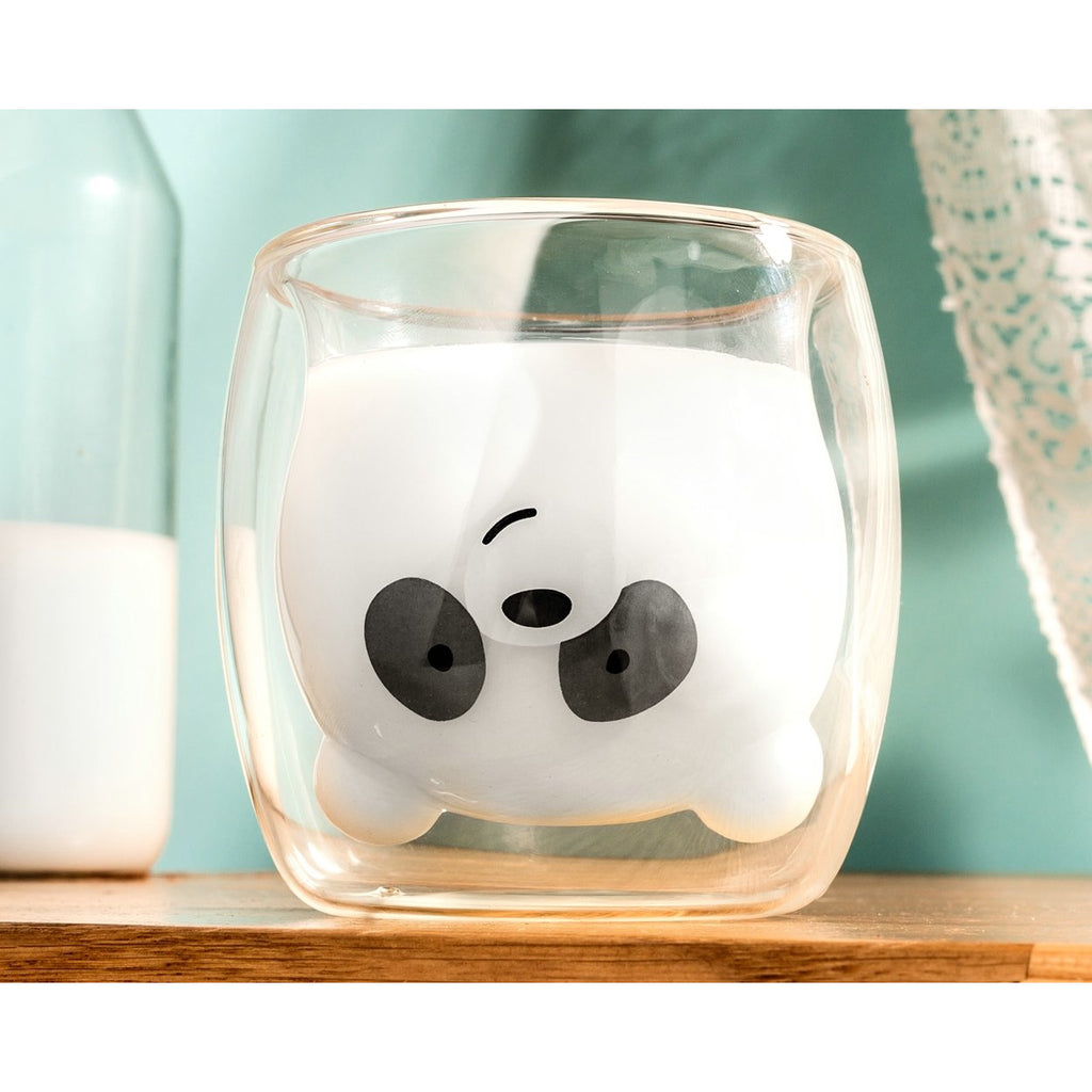 High borosilicate Double wall glass cup - Panda shaped (250ml)