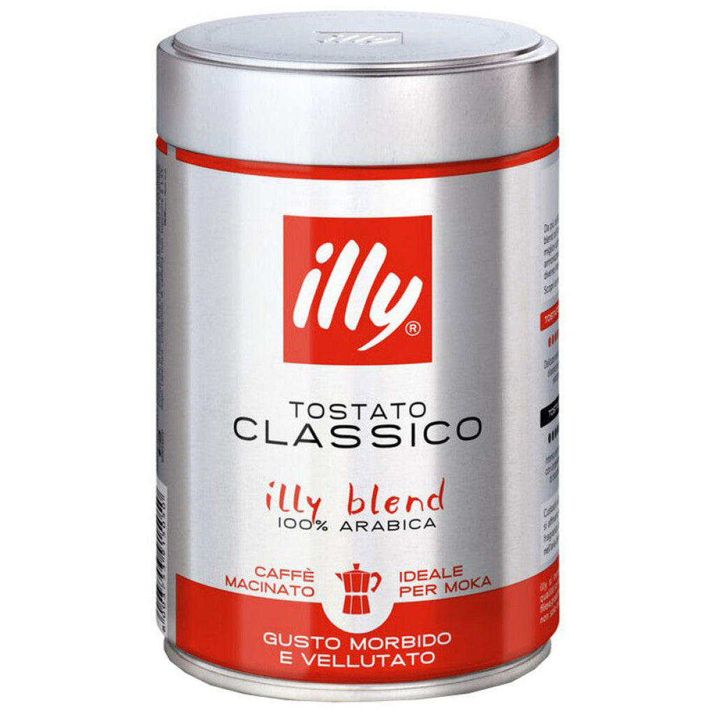 illy classico roast coffee for moka pot (250g)