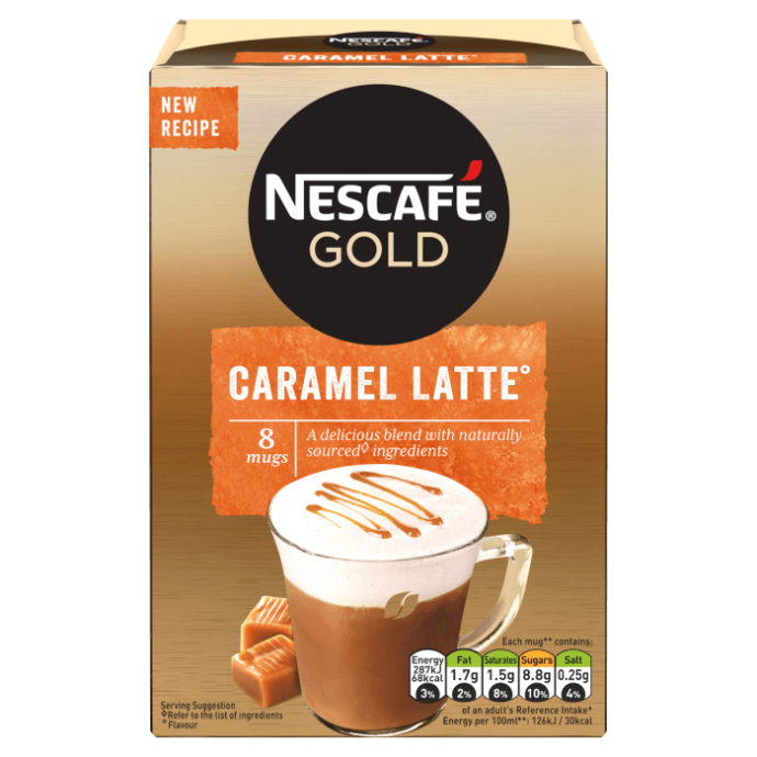 Nescafe Gold Caramel Latte Instant Coffee (8 mugs)