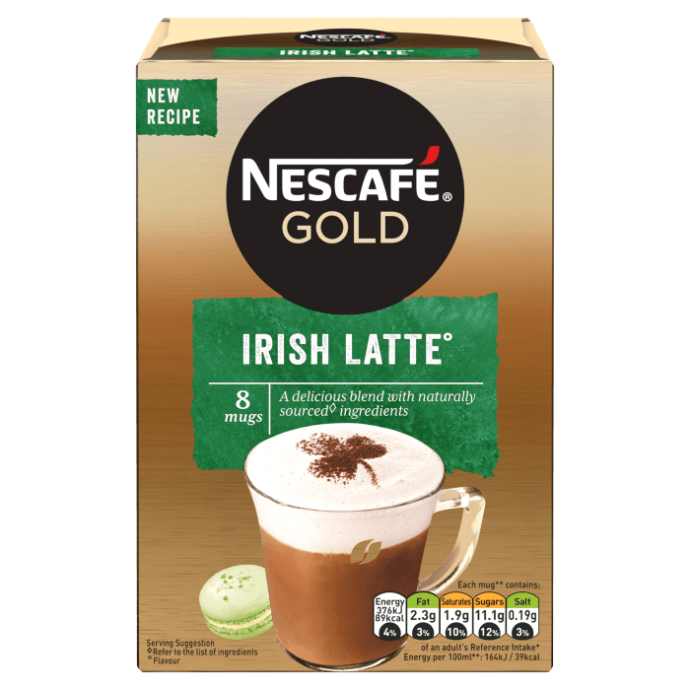 Nescafe Gold Irish Latte Instant Coffee (8 mugs)