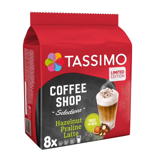 Tassimo T-Discs Coffee Shop Hazelnut Praline Latte (8 Drinks)