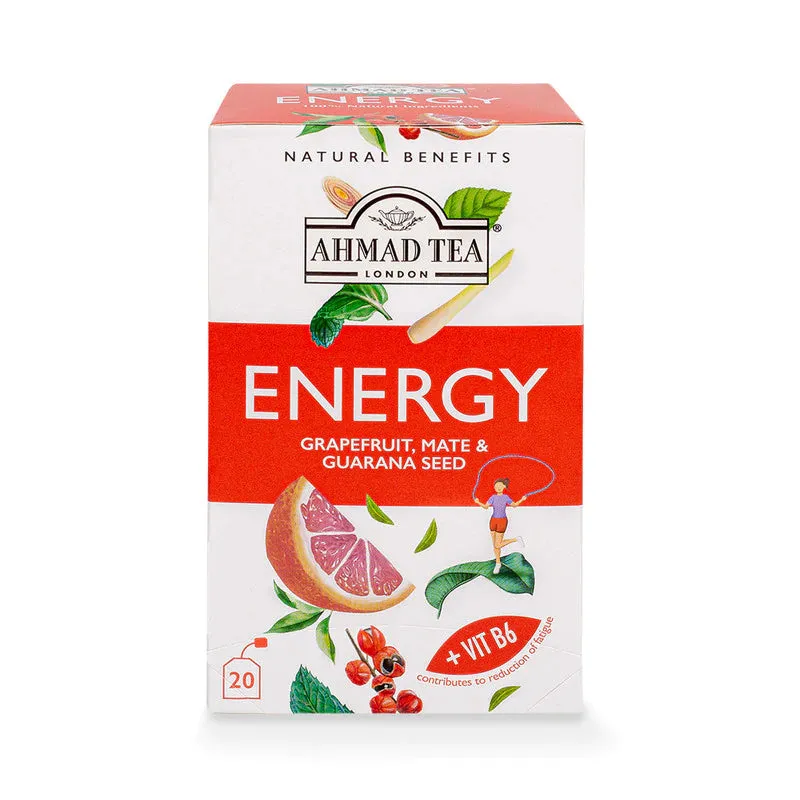 [2036] Ahmad Tea Grapefruit, Mate & Guarana Seed "Energy" Infusion - Teabags (20)
