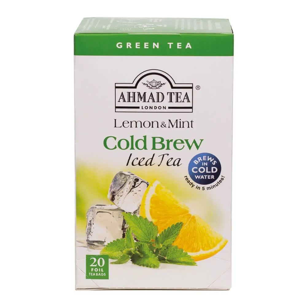 Ahmad Tea Lemon & Mint Green Cold Brew Iced Drink - Teabags (20)