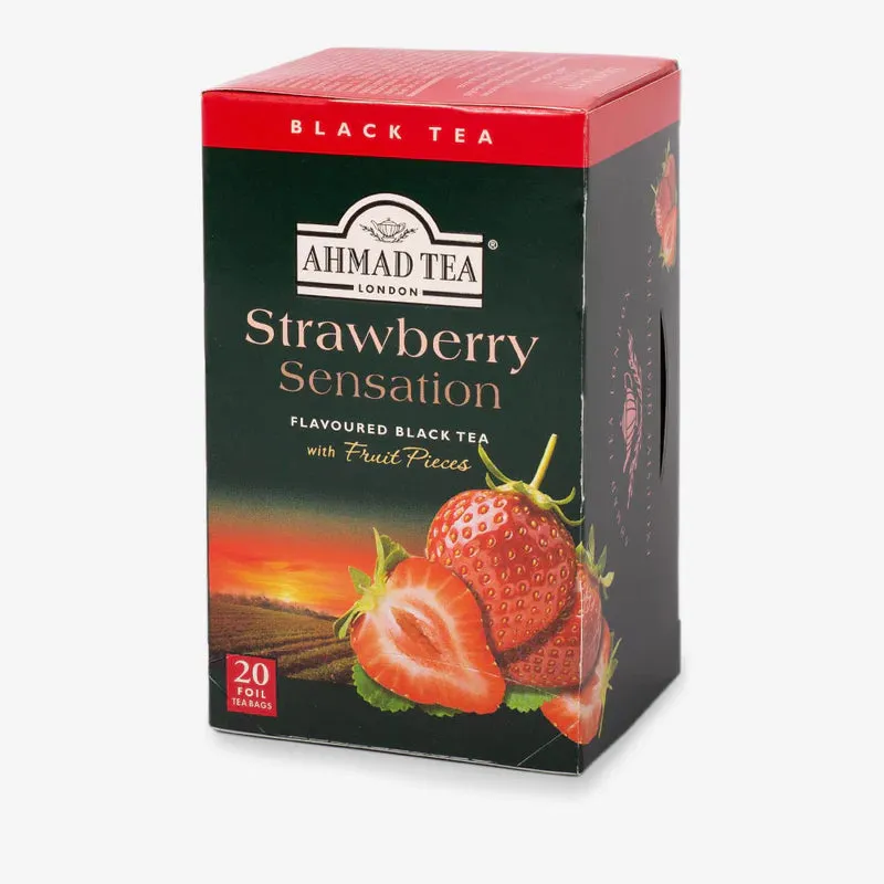 [700] Ahmad Tea Strawberry Sensation Fruit Black Tea - Teabags (20)