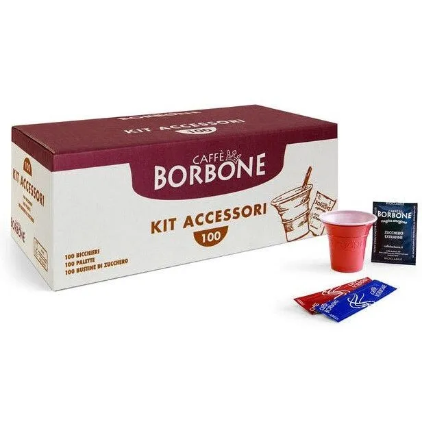 Borbone Kit Accessor (Kit 100pcs Cups + Sugar Box + Stirrers)