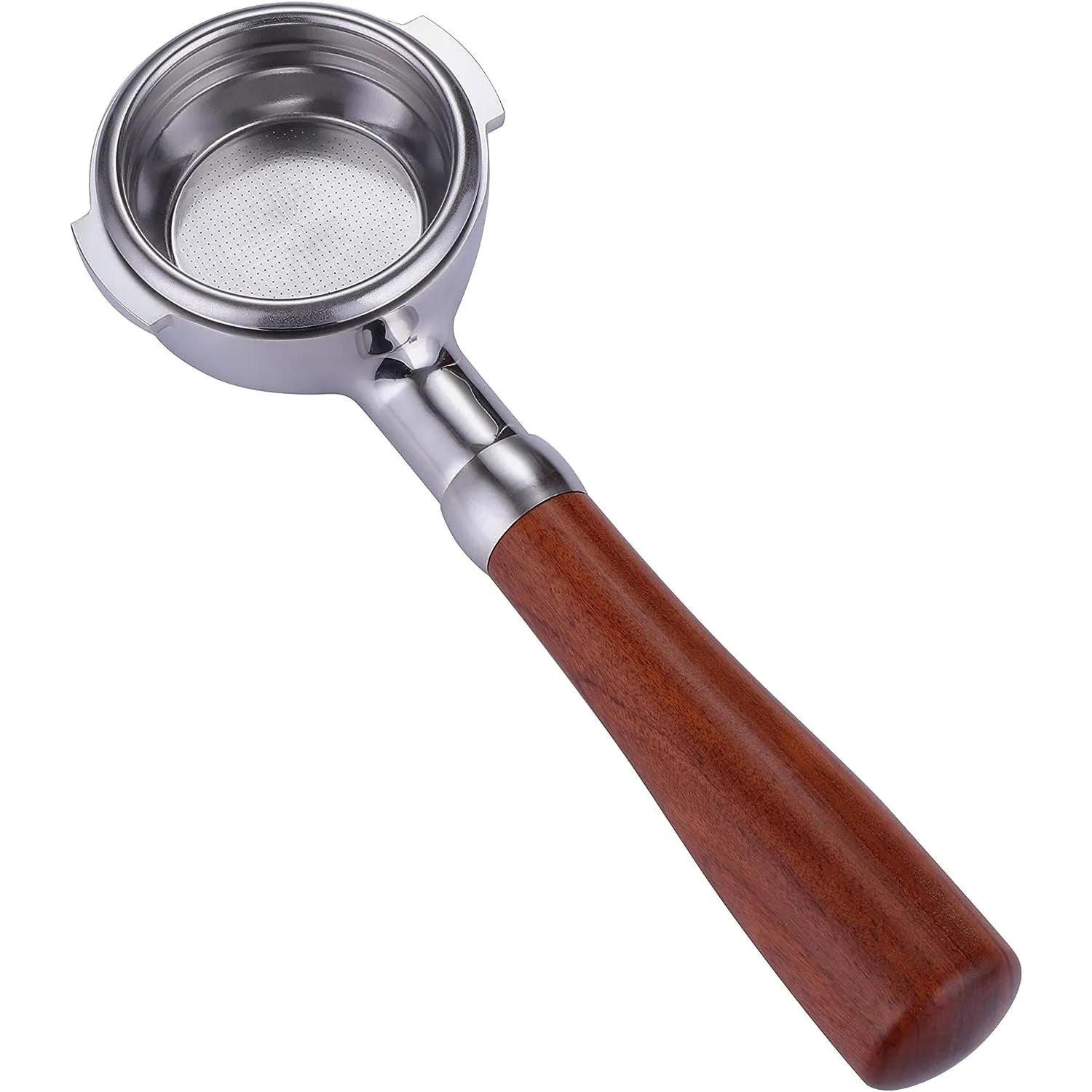 Bottomless Non Pressurized Portafilter with Rose Wood Handle, 58mm