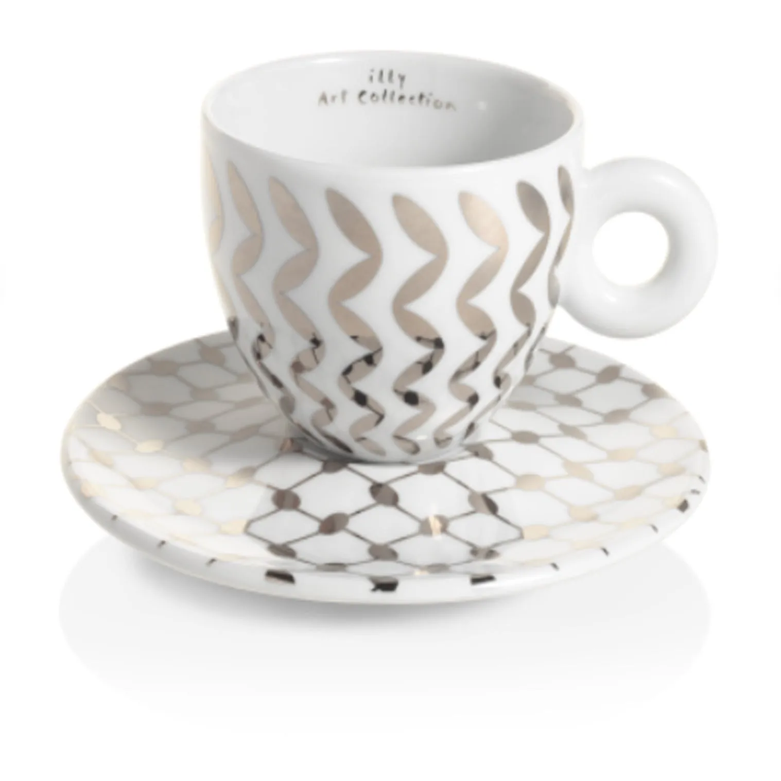 Cappucino Cups illy Art Collection, "Mona Hatoum" Silver- 1 Pcs