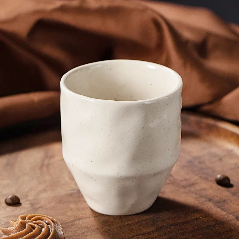 [E92-Ceramic Barista Coffee Cup] Ceramic Barista Coffee Cup, JS2: White Tapered - 250ml