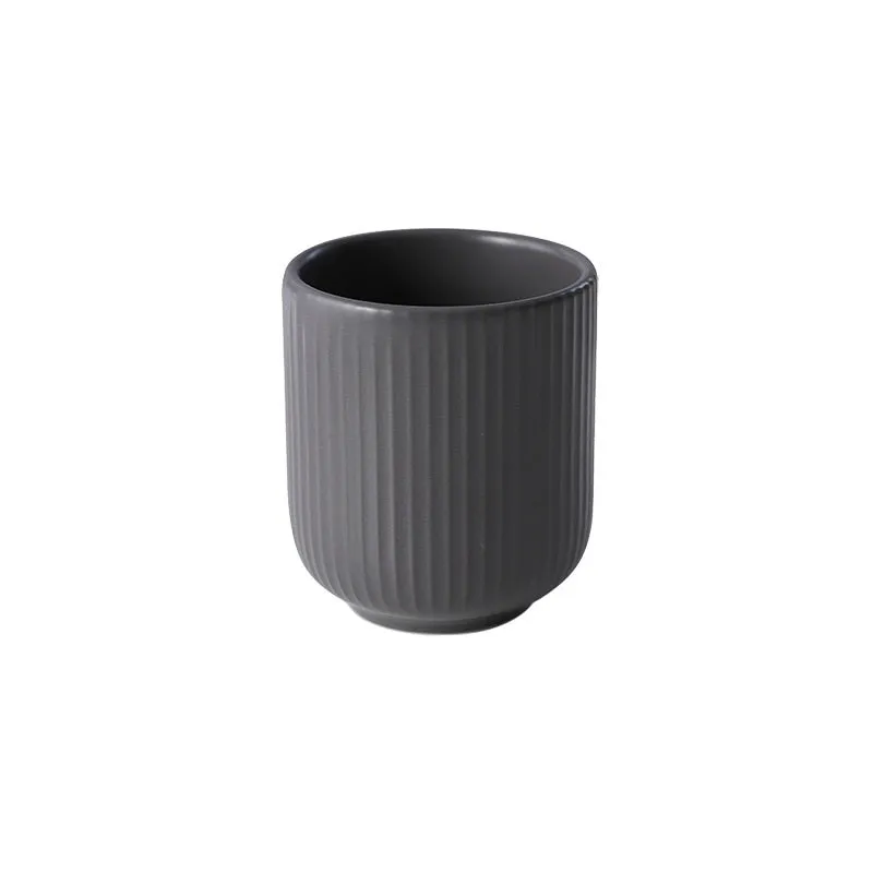 [E93-Ceramic-Dark Grey] Ceramic Barista Coffee Cup, JS3: Dark Grey - 200ml