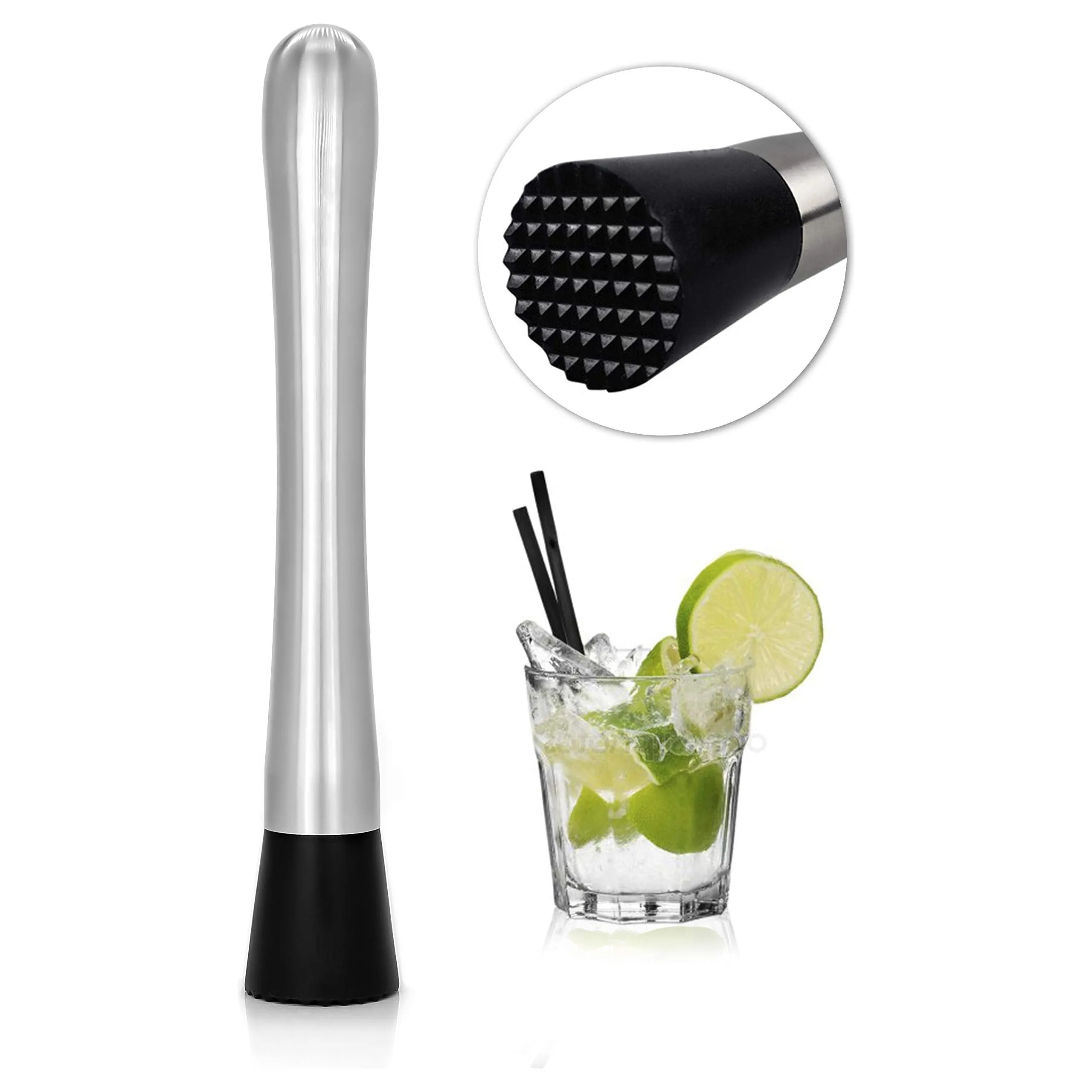 Cocktail Muddler Stainless Steel Bar Stick Mojito Masher Fruit Mixer Ideal Bartender Tool Barware