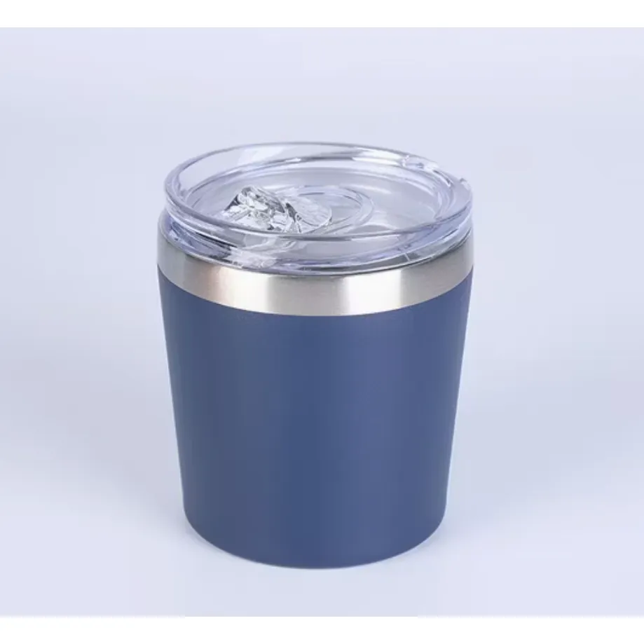 Coffee Tumbler, Double wall, Stainless steel, Dark Blue - 8oz