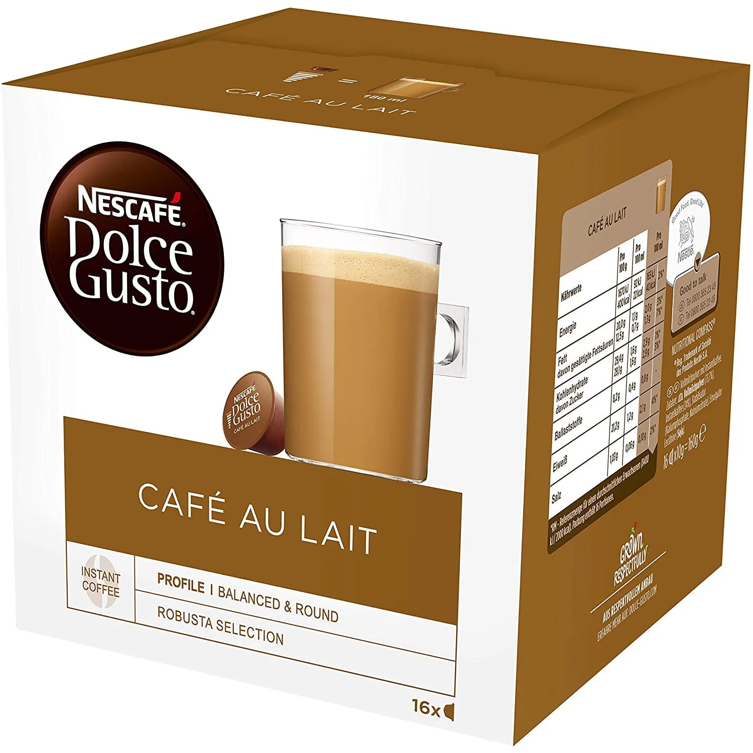 Dolce Gusto Cafe Au Lait - (16 Capsule Pack)