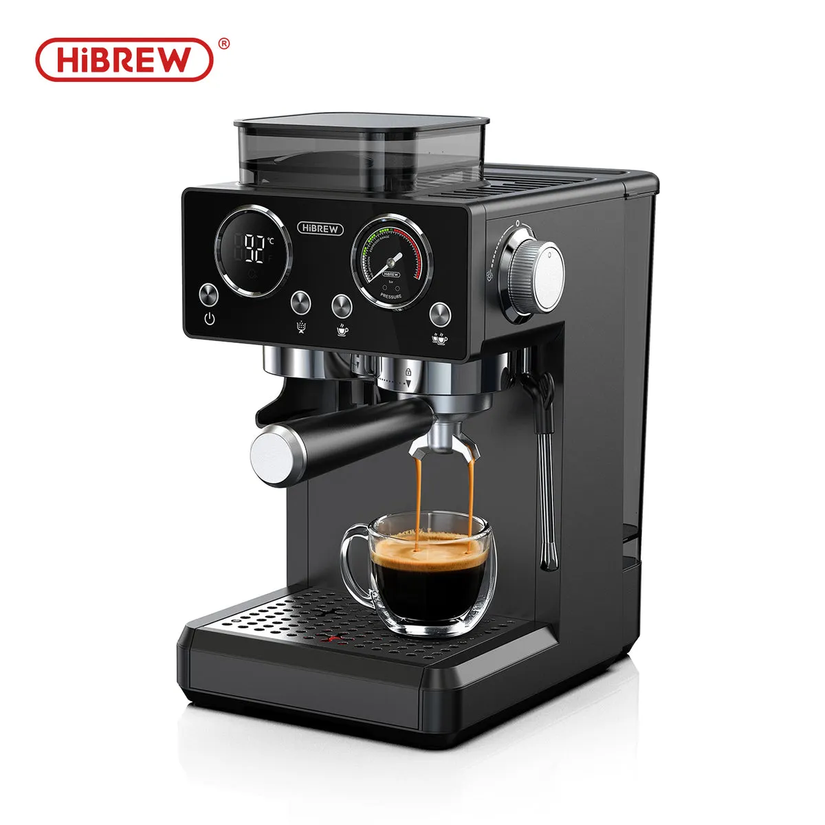 HiBREW H20 Espresso Machine with Built-in Grinder