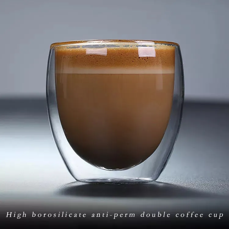 [EL-023-DGS] High borosilicate Double wall glass cup - Cappuccino (250ml)