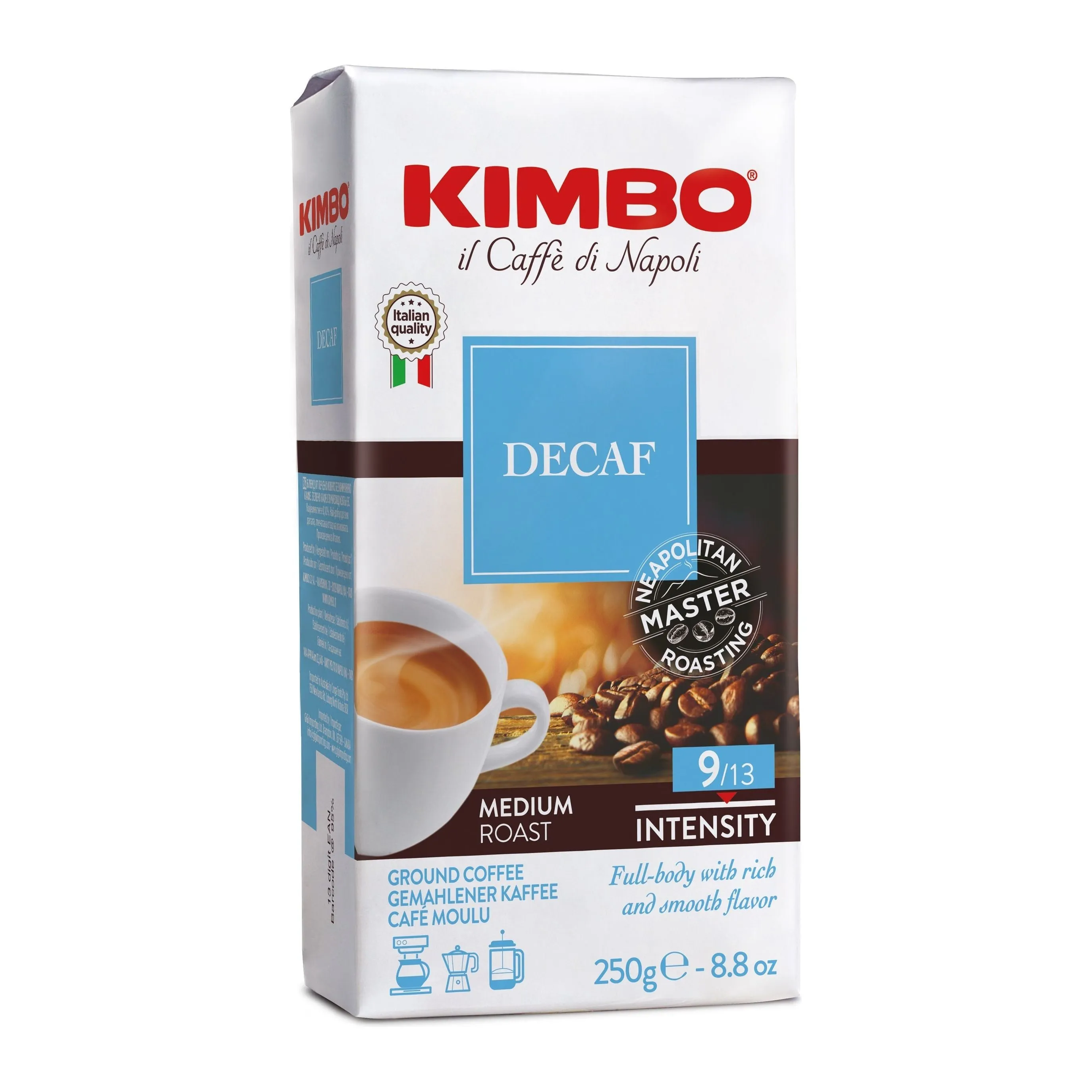 Kimbo Coffee Decaf , Ground Coffee (250g)