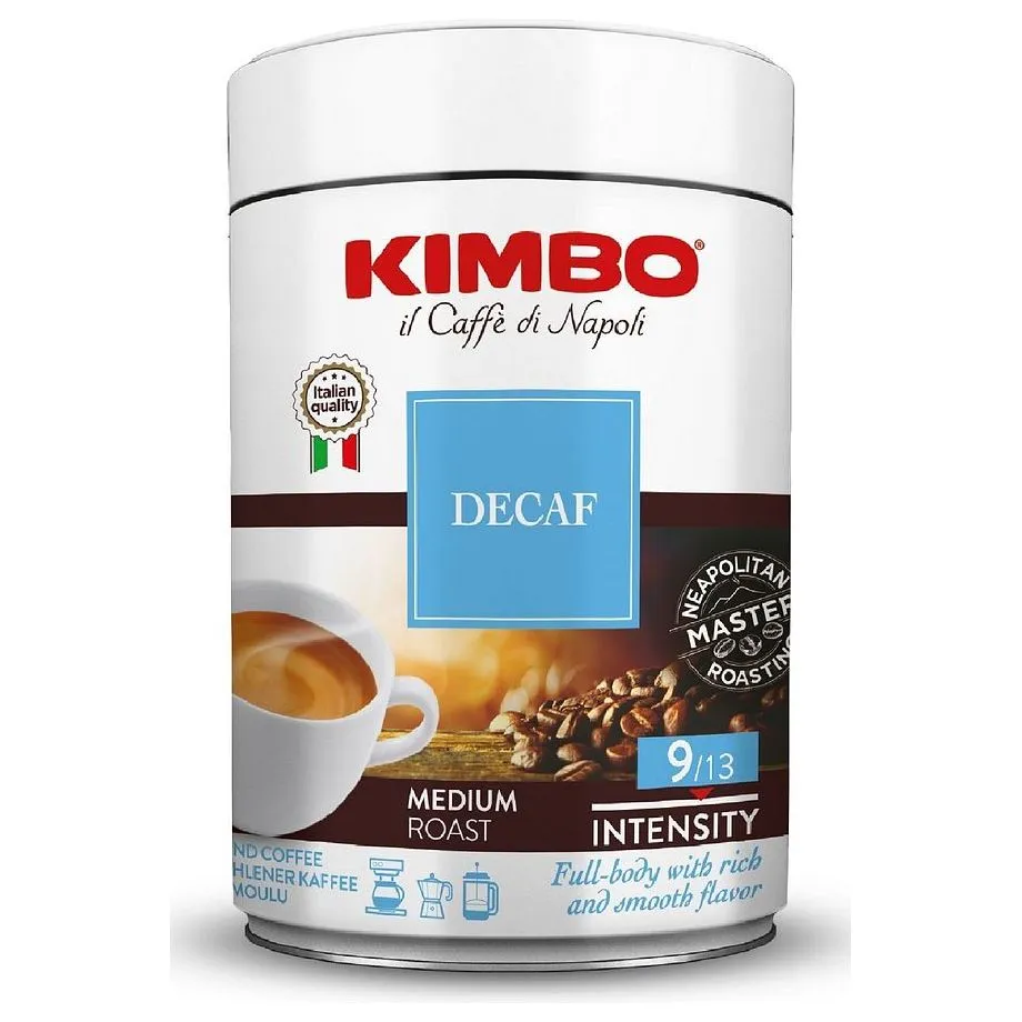 Kimbo Coffee Decaffeinato , Ground Coffee Tin (250g)