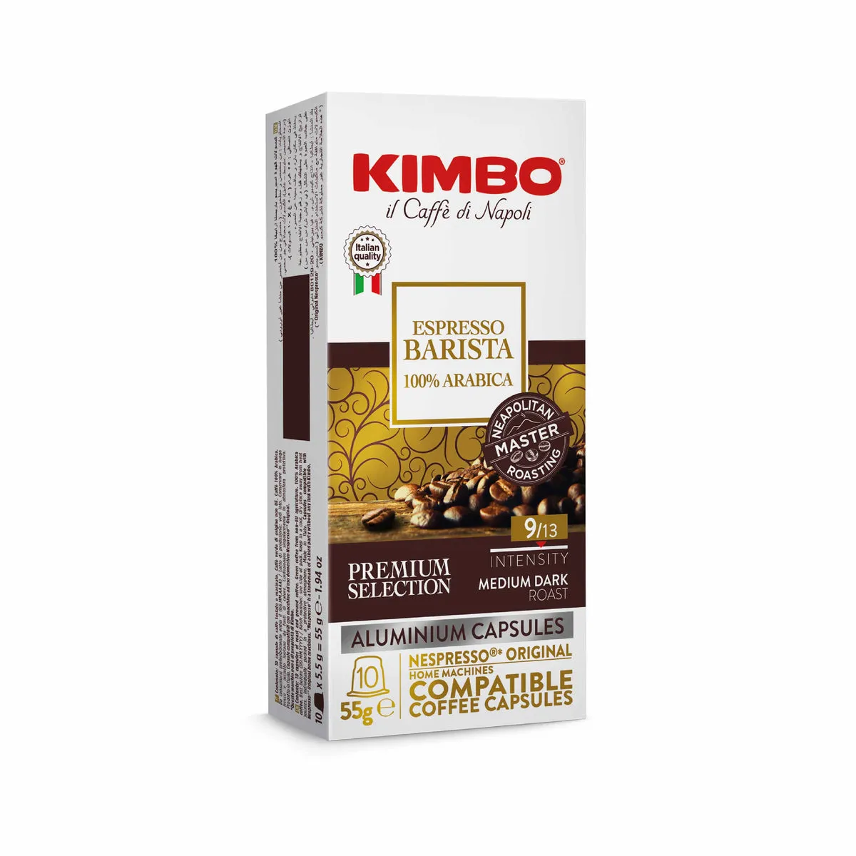 Kimbo Espresso Barista 100% Arabica - Aluminium Nespresso Compatible (10 Capsule Pack)
