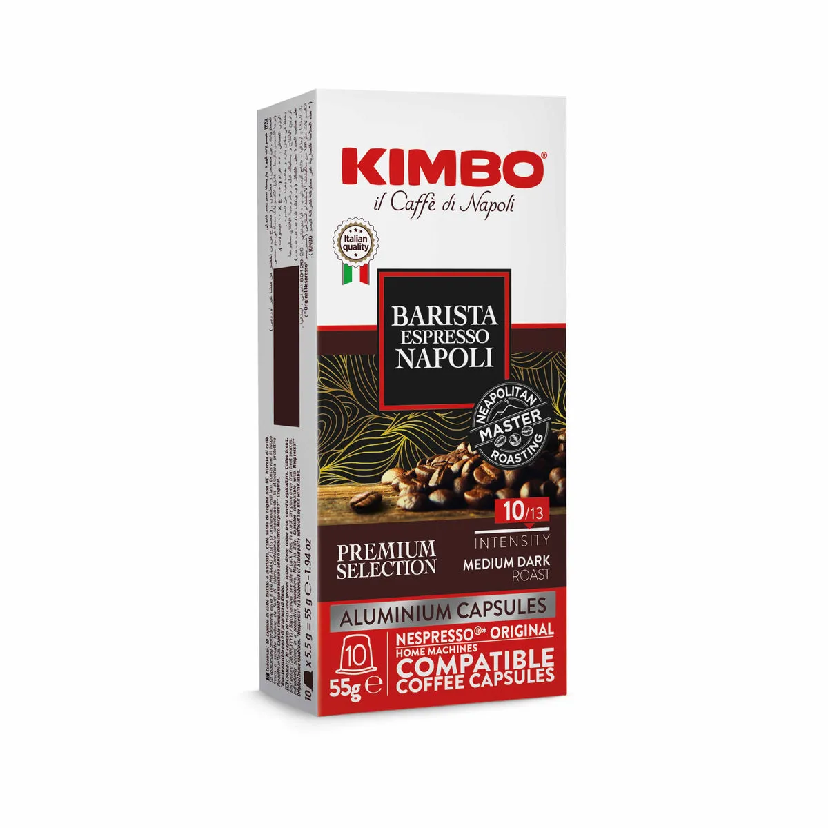 Kimbo Espresso Barista Napoli - Aluminium Nespresso Compatible (10 Capsule Pack)