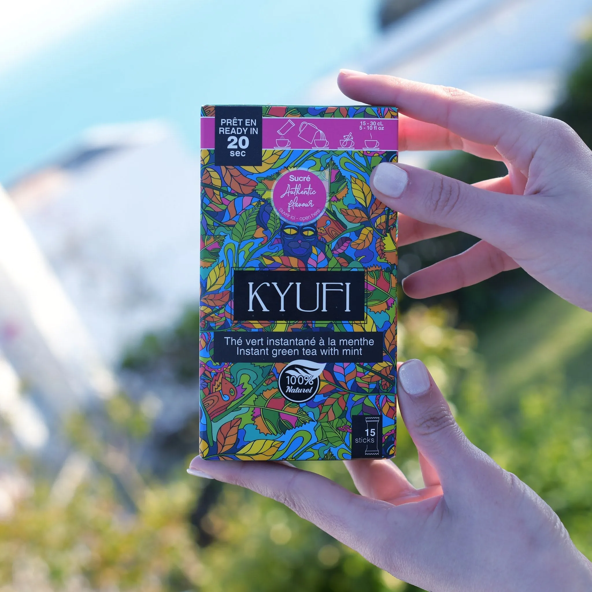 KYUFI Instant Green Tea with mint - 15 Sticks