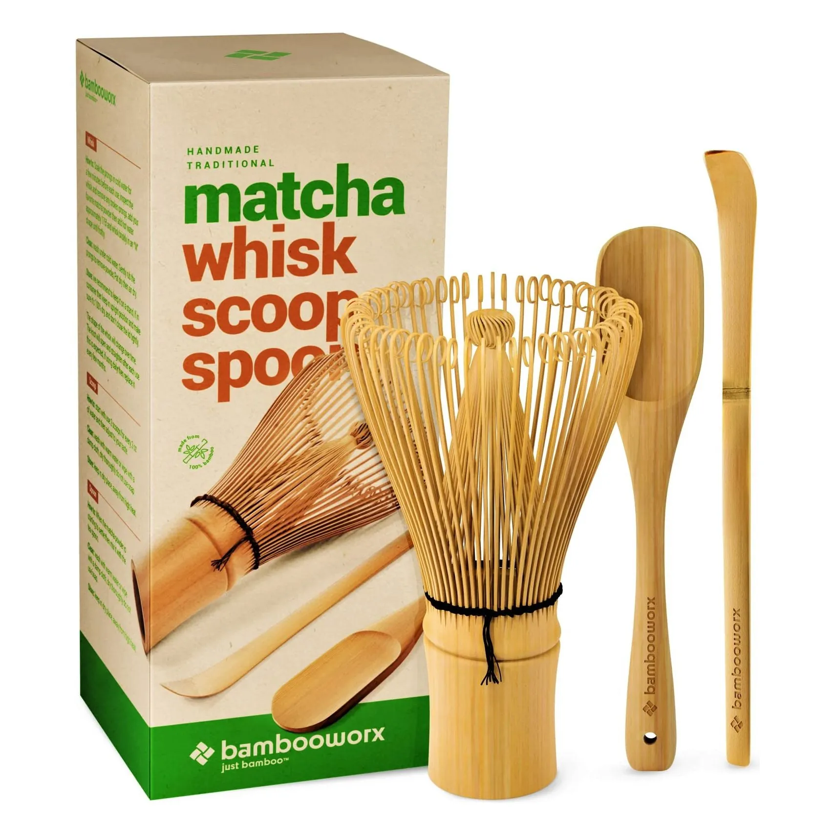 Matcha Whisk, Natural Bamboo - Set of 3