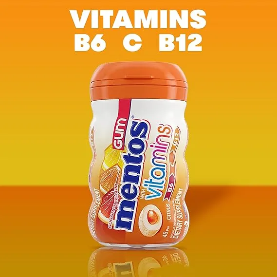 Mentos Gum with Vitamins, Sugar Free 60g