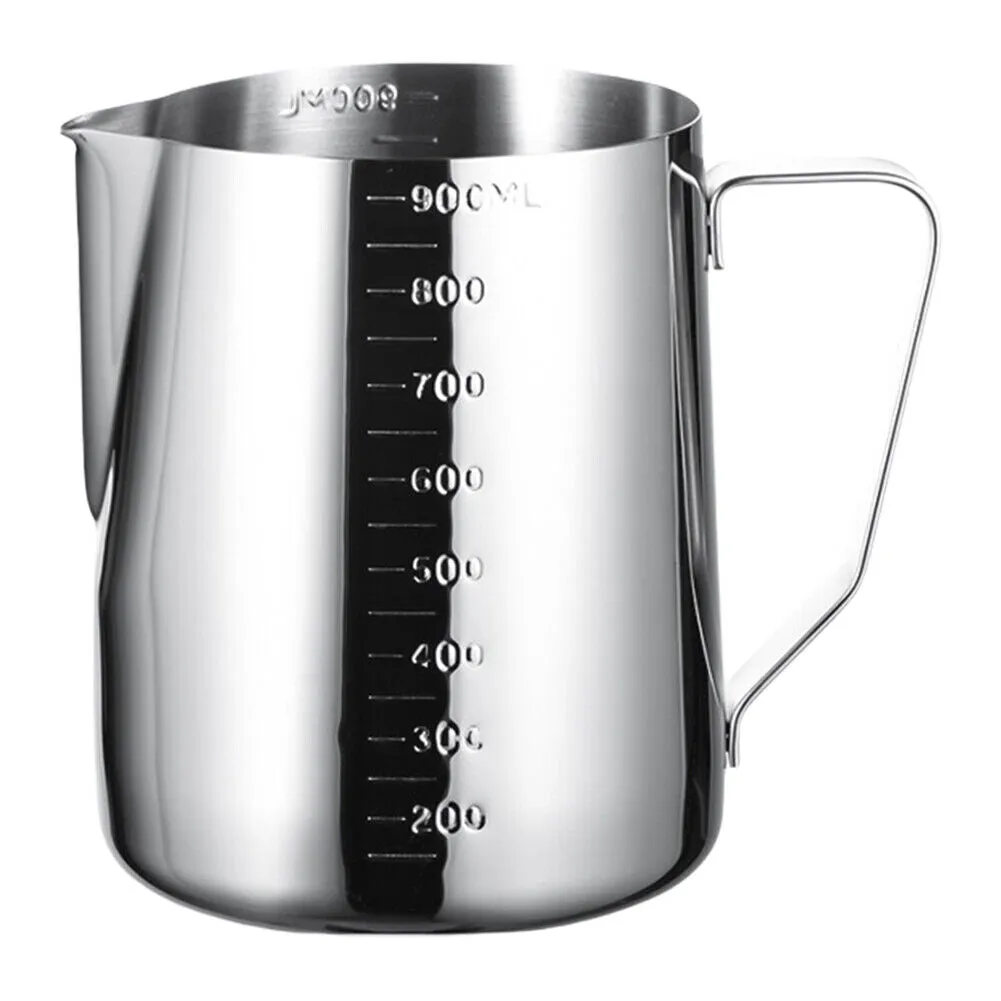 [ACC-MPIT-900] Milk Frothing Pitcher, Silver, Stainless Steel with scale - 900ml