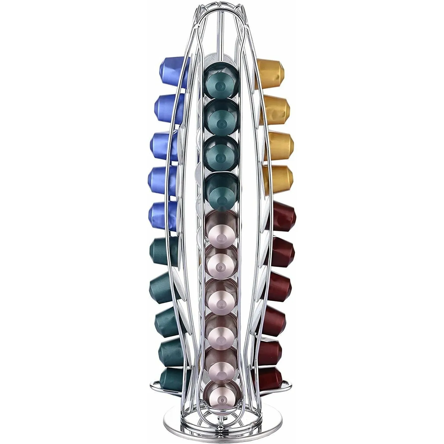 Nespresso Rotating Capsule Holder ELH202: Silver - 40 Capsules