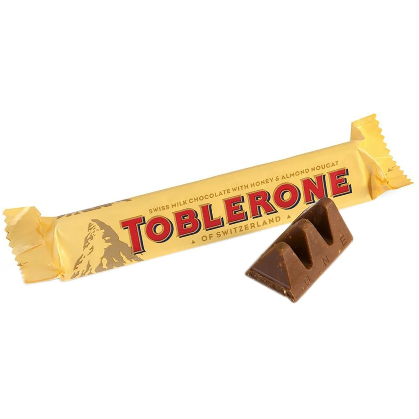 Toblerone Milk Chocolate with Honey & Almond Nougat - 50g