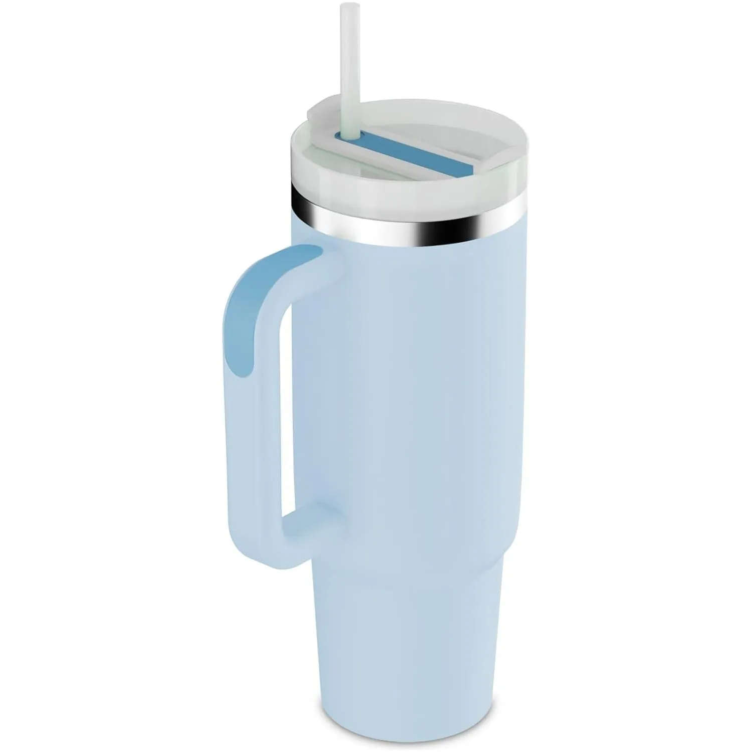 [E84-Tumbler with Handle and Lid,30oz Sky Blue] Tumbler with Handle and Lid, Stainless Steel Vacuum Insulated: 30oz - Sky Blue