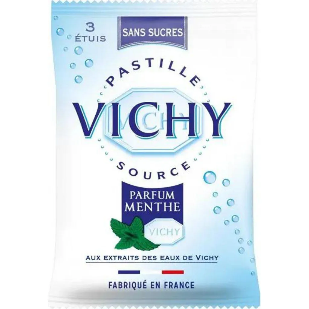 Vichy Pastille, Mint Fragrance, Sugar Free, 3 cases, 57 g