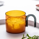 Creative Colorful Glass Cup with handle - 300ml