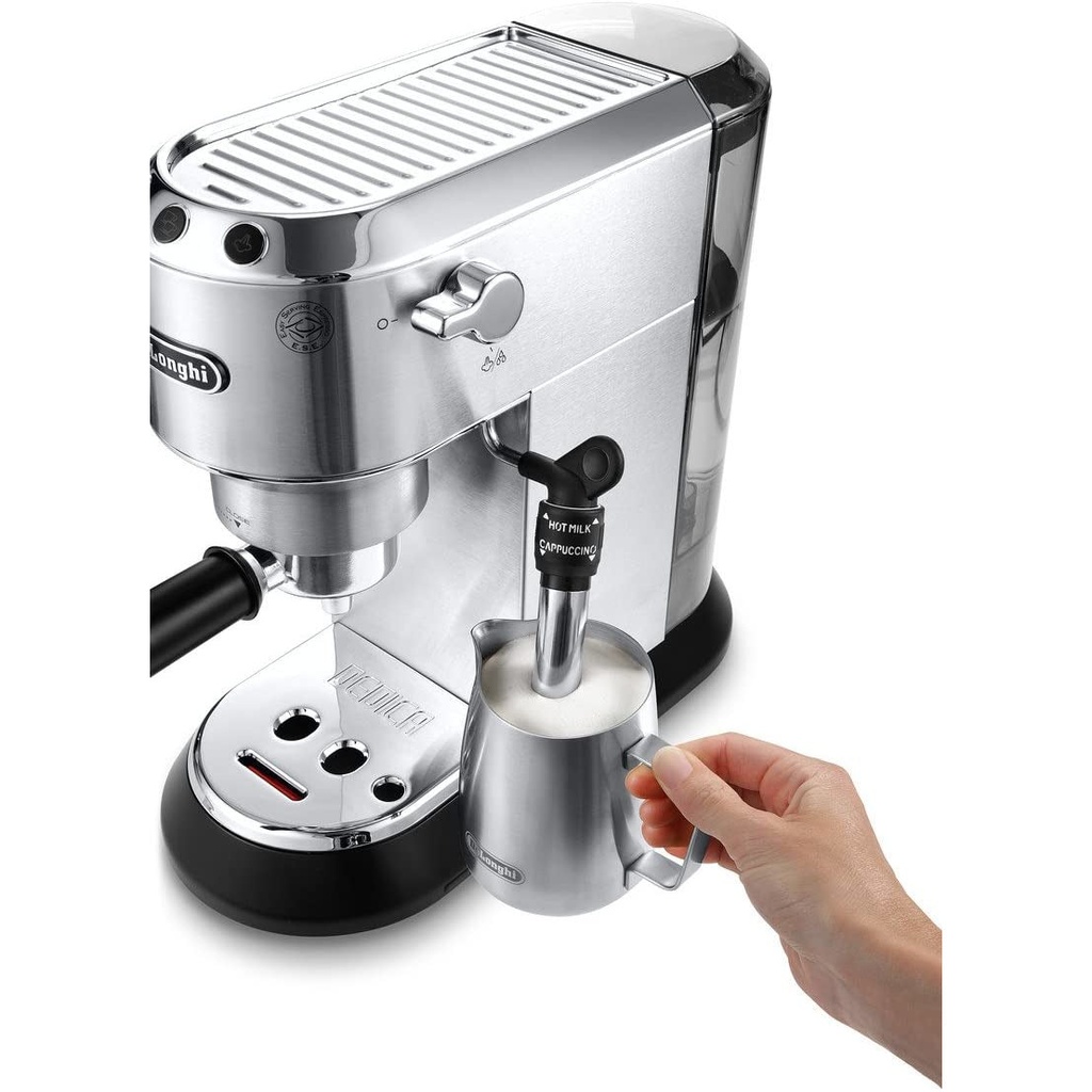 [EL-INT0039] De'Longhi Dedica Style EC685 Espresso Machine, Coffee and Cappuccino Maker (Silver)