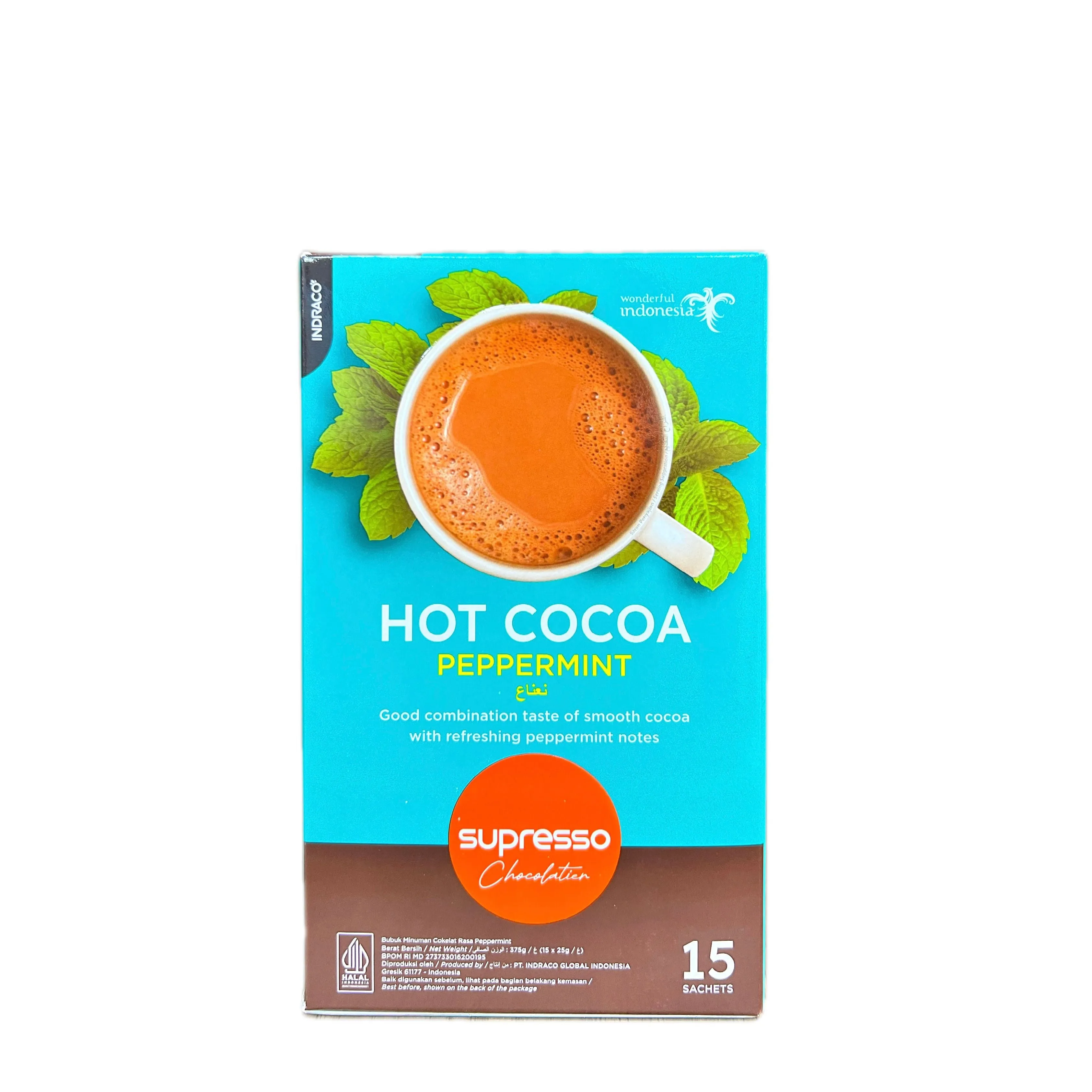 Supresso Hot Cocoa Peppermint Instant - 15 Sachets