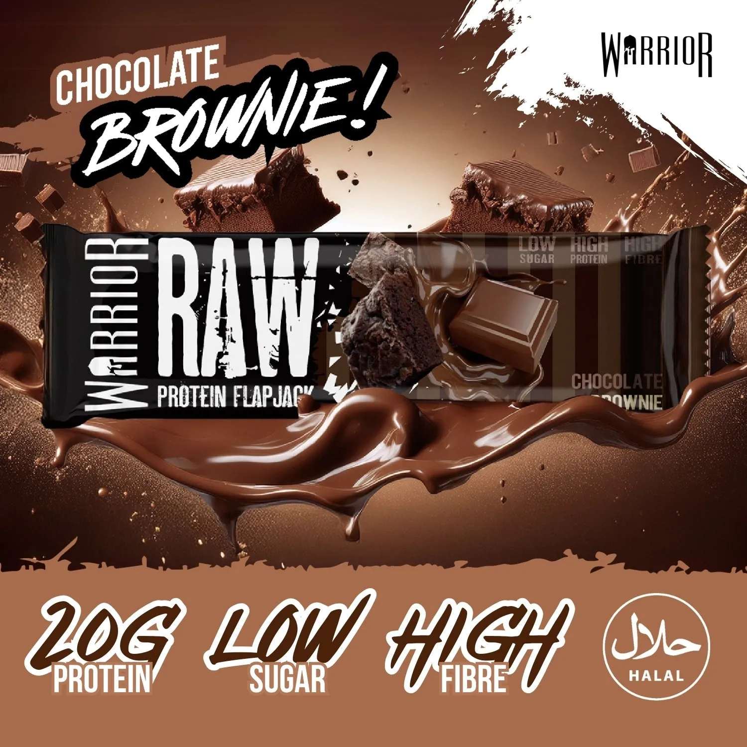 Warrior RAW Protein Flapjack Bar -Chocolate Brownie - 75g