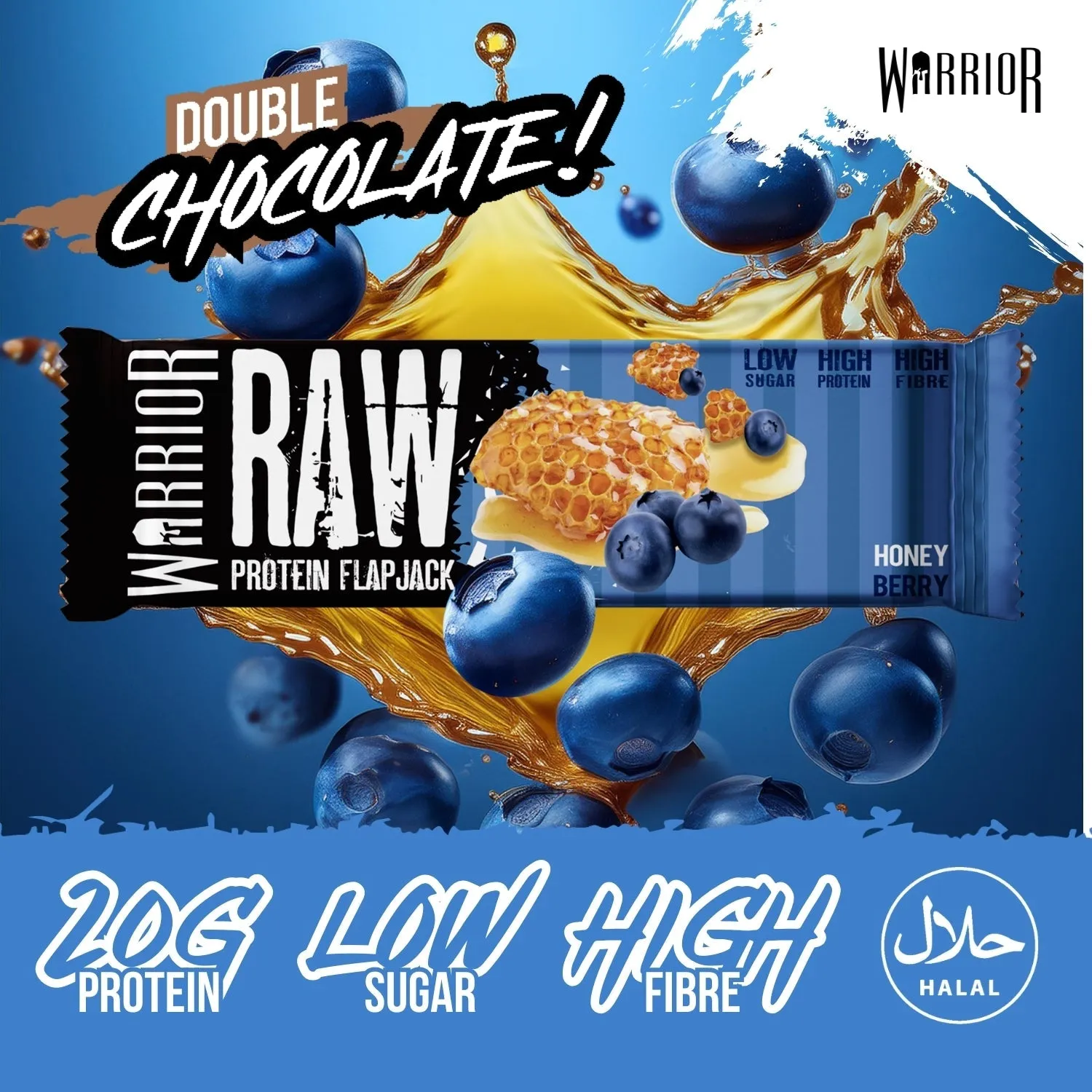 Warrior RAW Protein Flapjack Bar -Honey berry- 75g