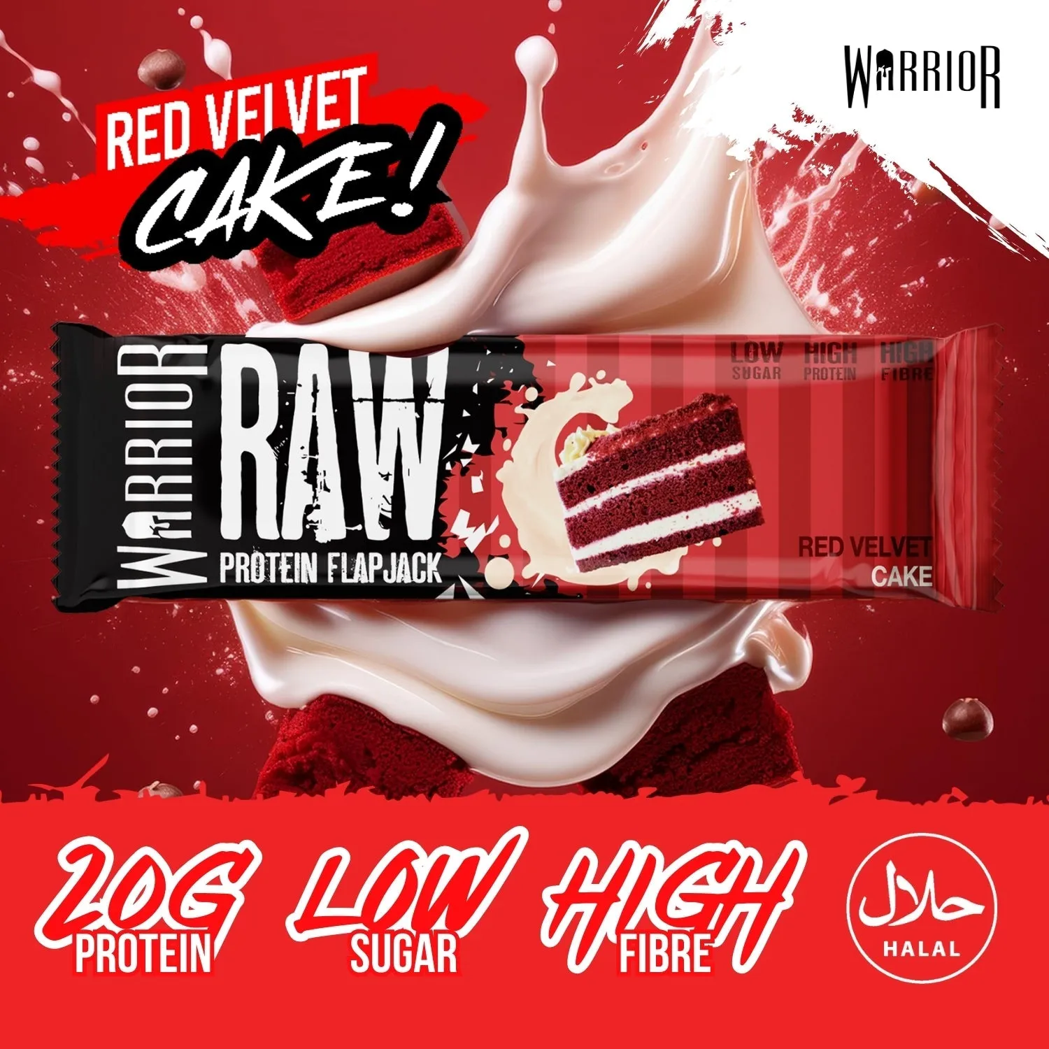 Warrior RAW Protein Flapjack Bar -Red Velvet Cake- 75g