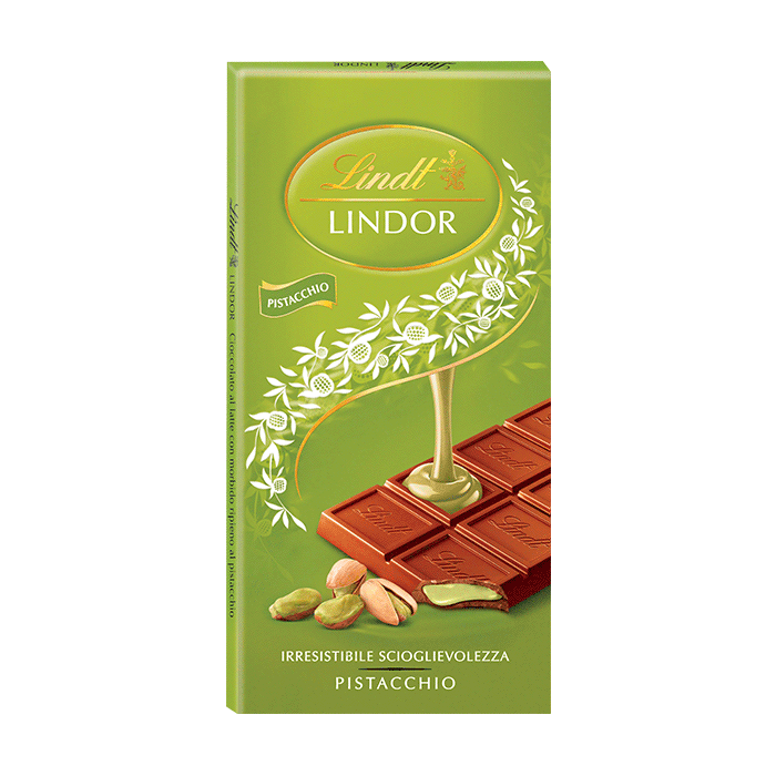 Lindt Lindor Pistachio Chocolate Bar - 100g 