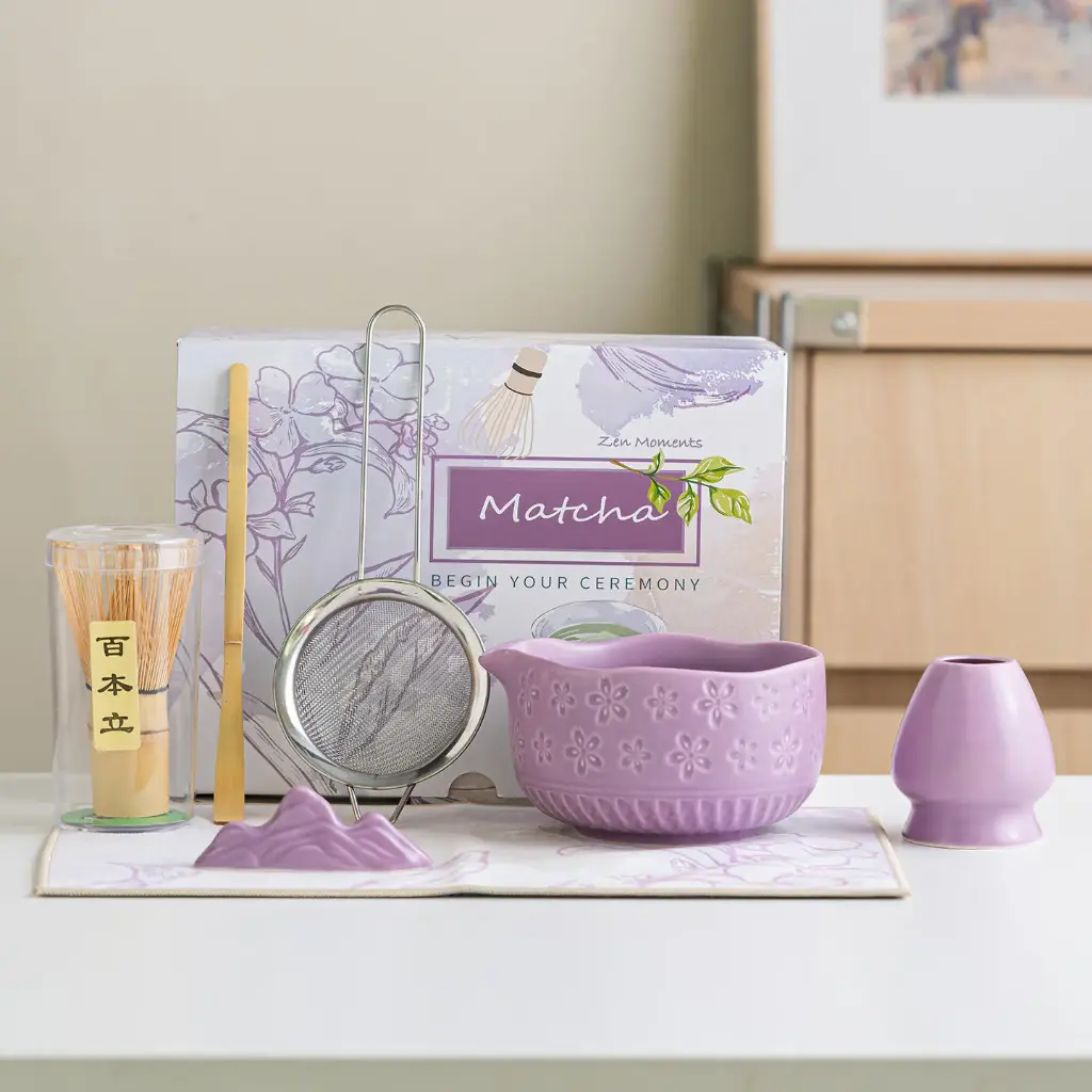 [MTCHST-04] Matcha Tea making set, Sakura Purple