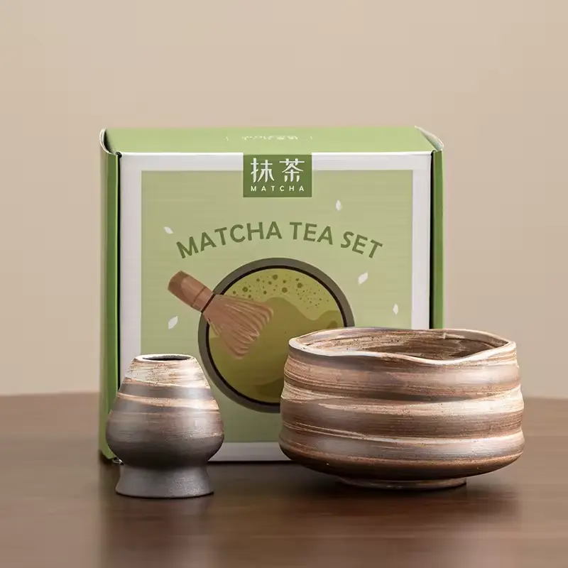 [MTCHST-09] Matcha Bowl And whisk Holder Set - Roasted Umber Brown