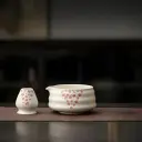 Matcha Bowl And whisk Holder Set - Sakura Bloom White