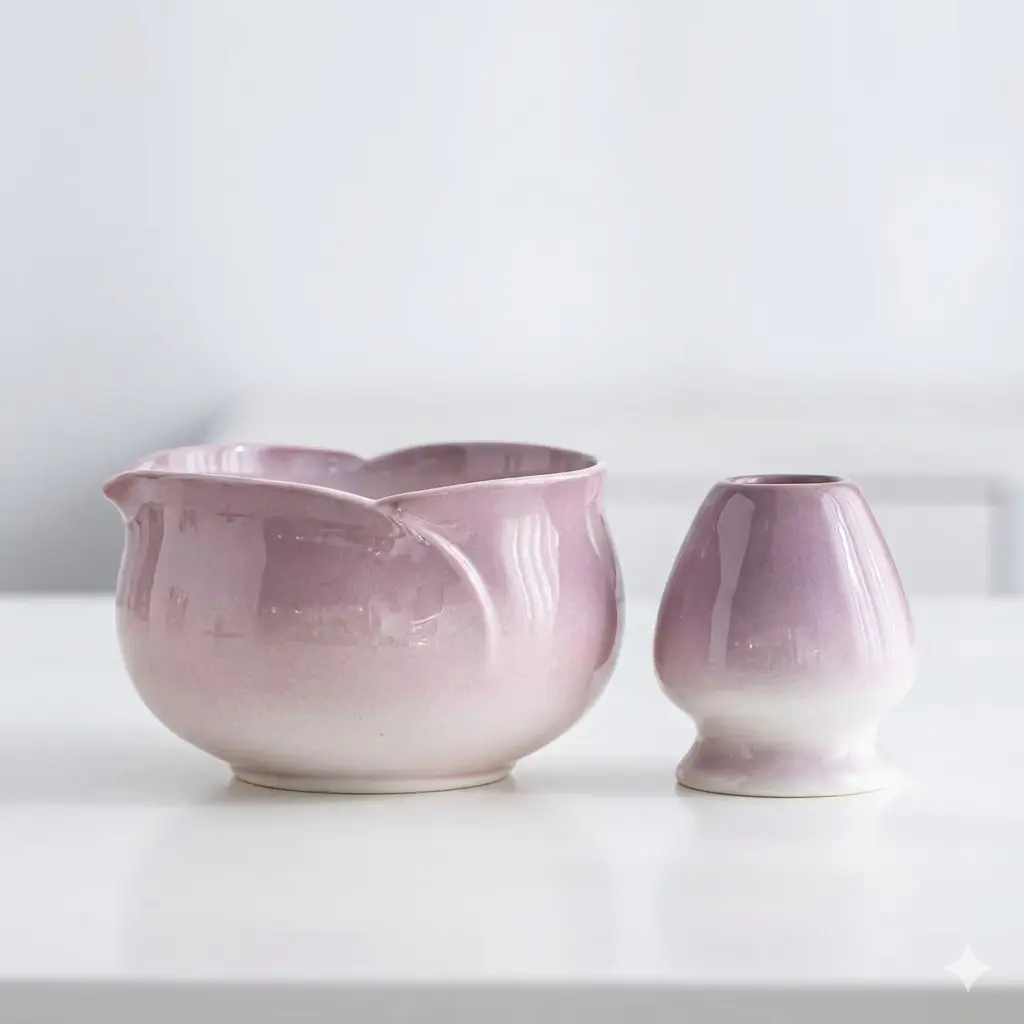 [MTCHST-12] Matcha Bowl And whisk Holder Set - Ombre Purple