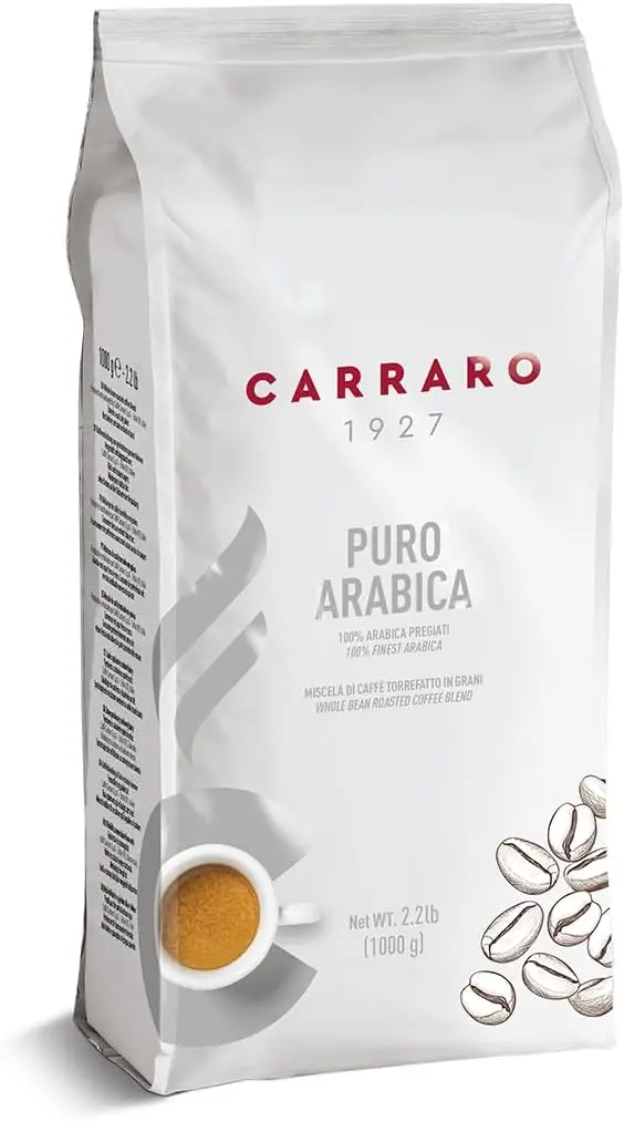 Carraro Puro Arabica, 100% Arabica Coffee beans (1 Kg) 